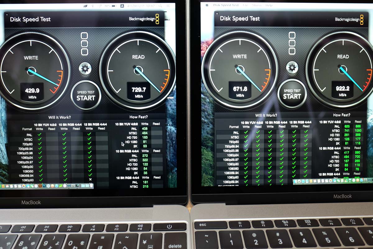 MacBook(2016)・(2015)SSD速度比較