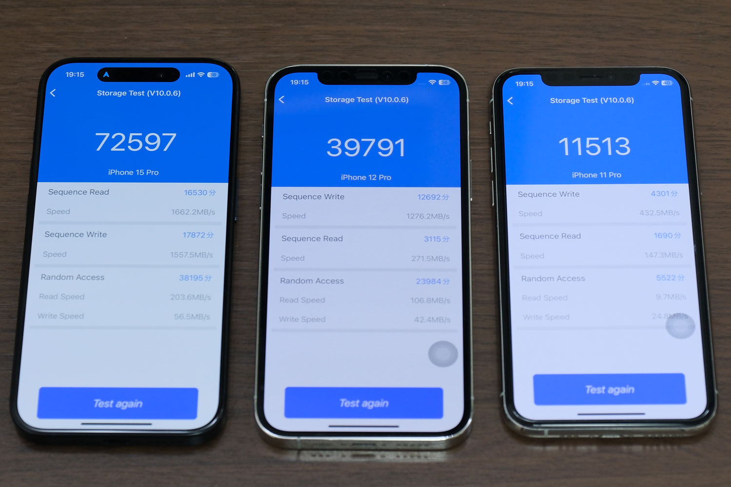 iPhone ストレージの性能