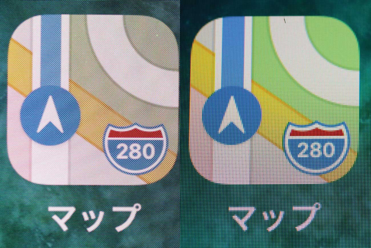 iPhone 8とiPhone X ドットの粗さ