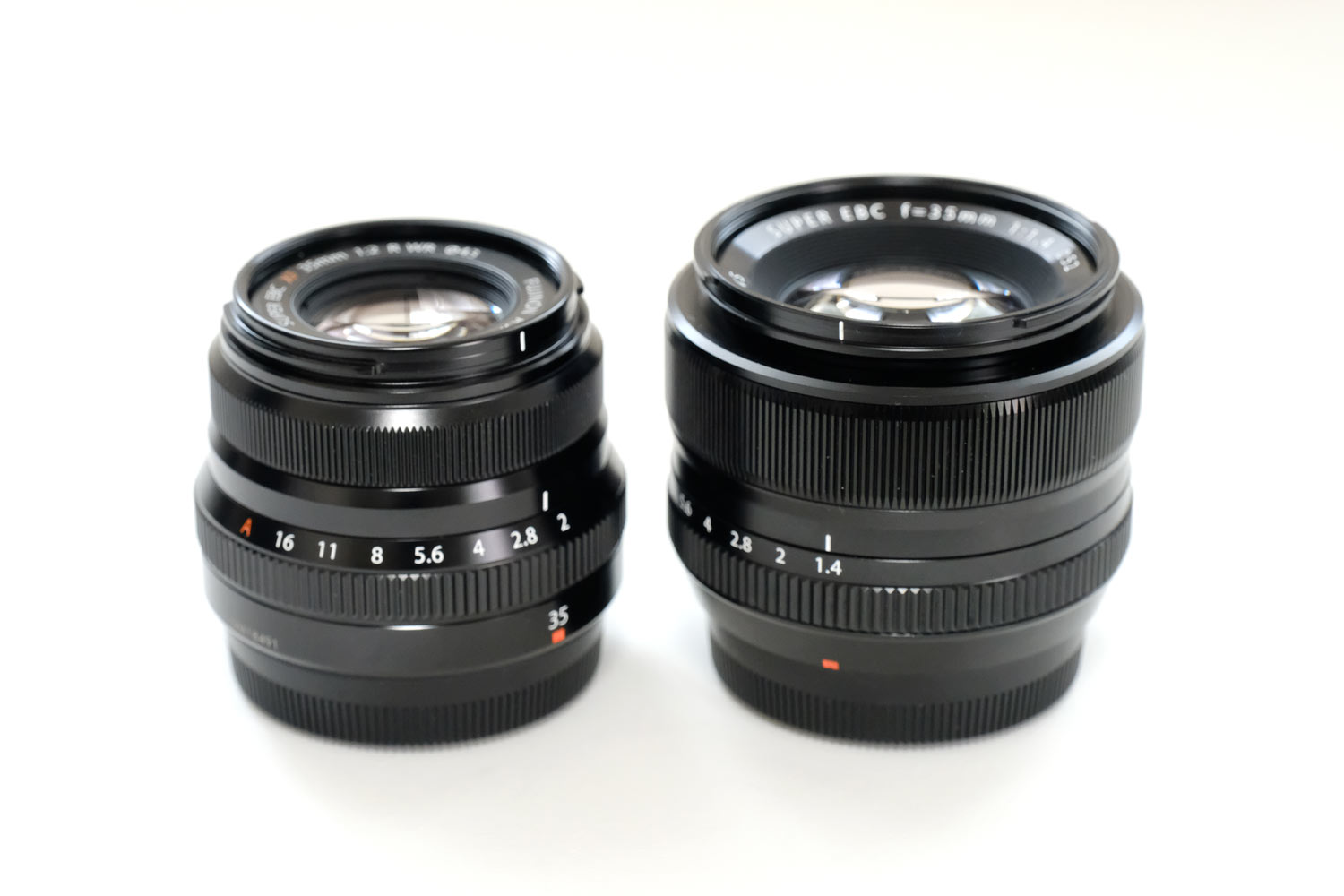 20180506152442j:plain XF35mmF2 R WRとXF35mmF1.4 R レンズ デザイン比較