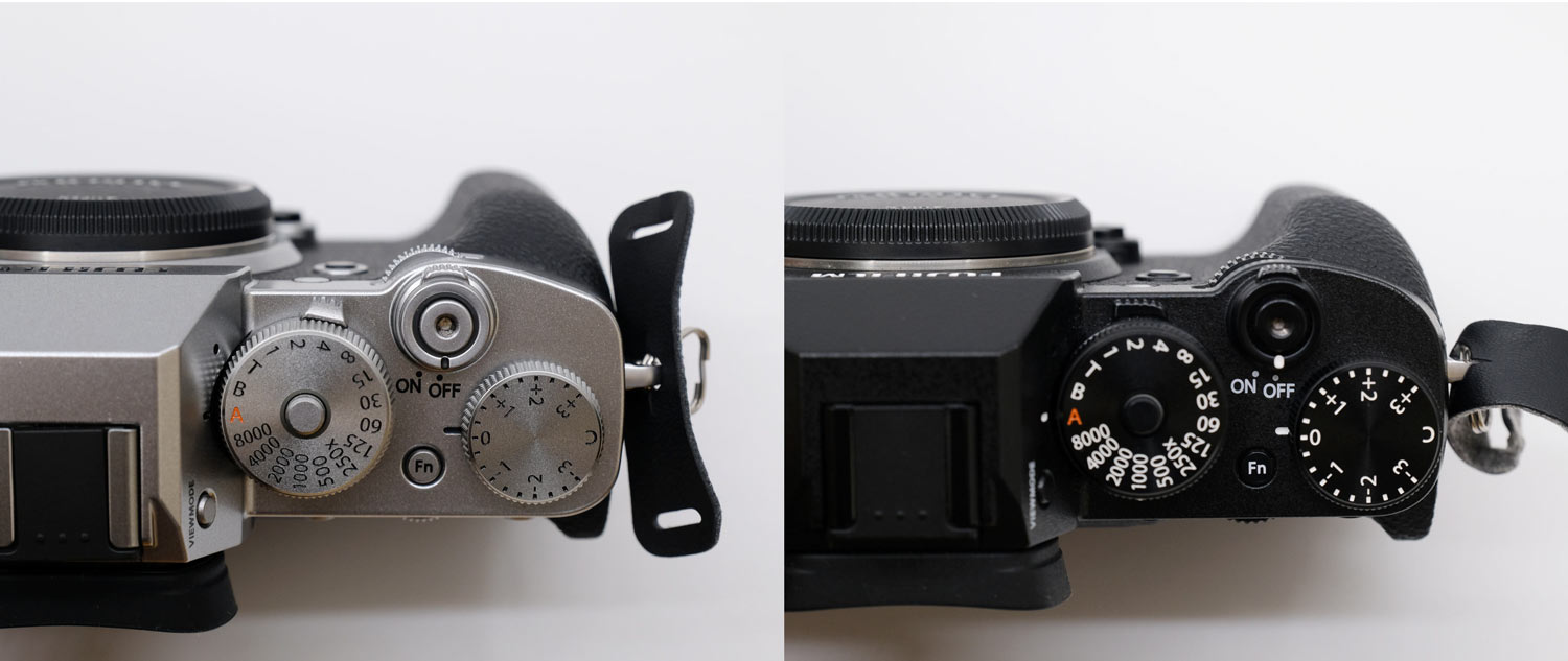 X-T3とX-T2のグリップ部分比較