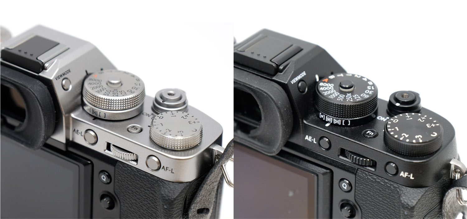 X-T3とX-T2の右側操作ダイヤル比較