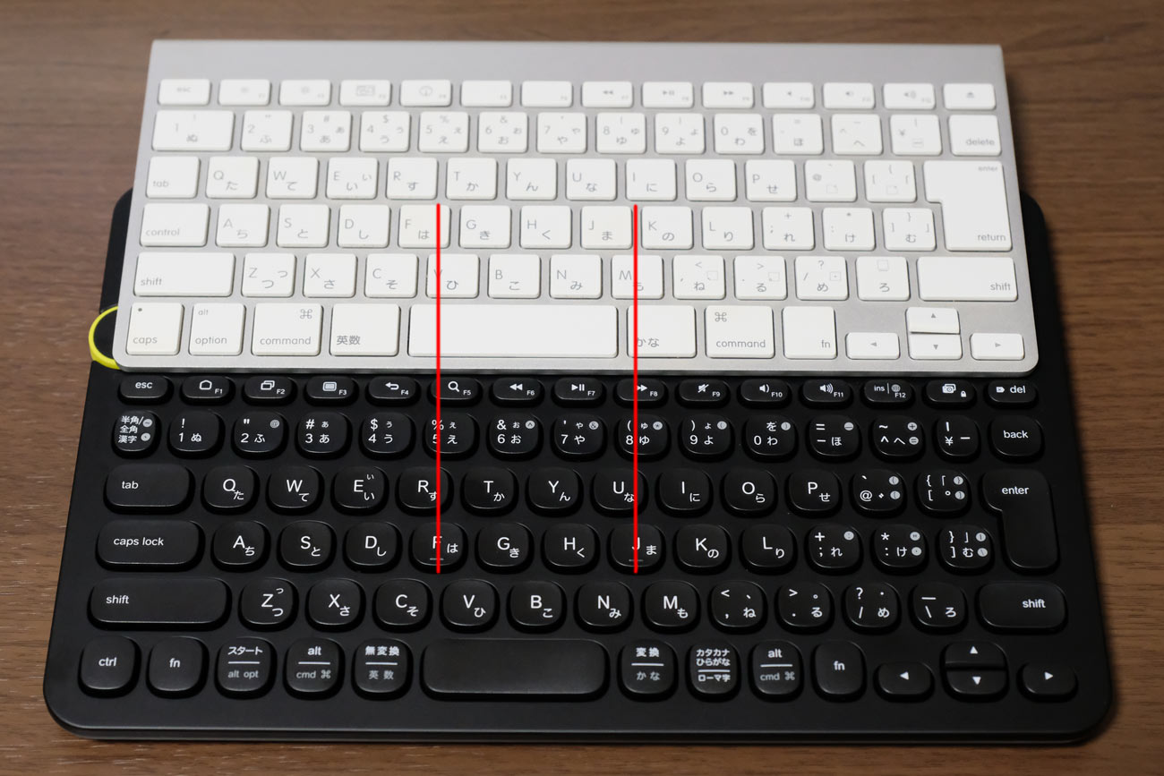 Logicool K480 JISとAppleワイヤレスキーボード JIS
