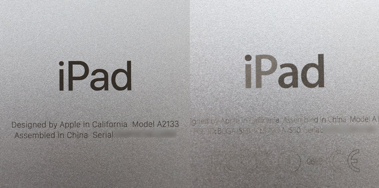 iPad mini 5とmini 4のロゴの違い