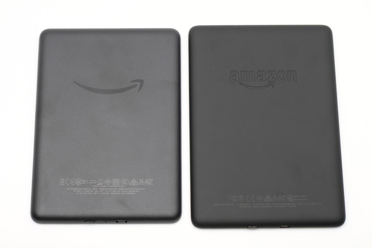 Kindle 2019とKindle Paperwhite 筐体の素材