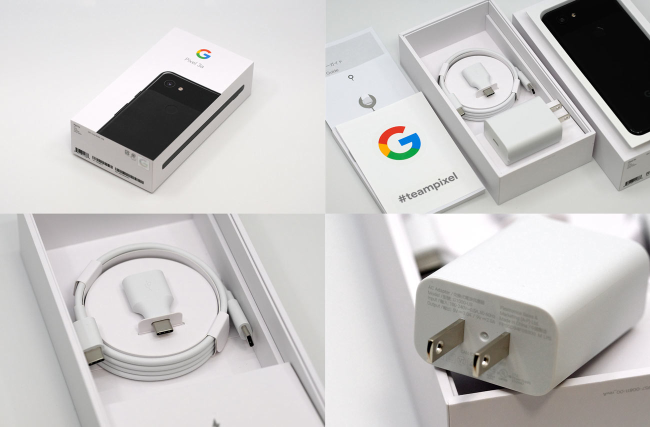Pixel 3aのパッケージと付属品
