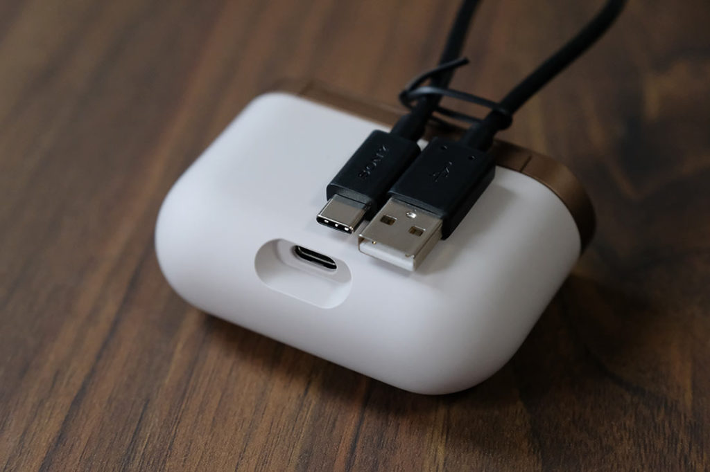 WF-1000XM3 充電ケースとUSB-Cケーブル