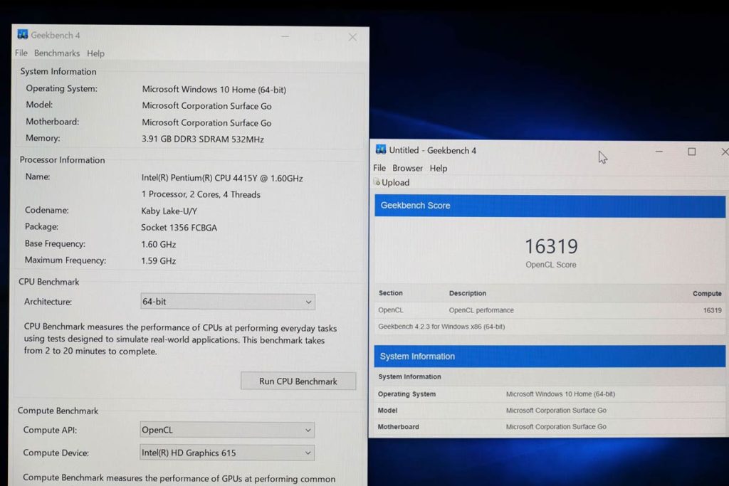 Pentium Gold 4415Y GPUの性能