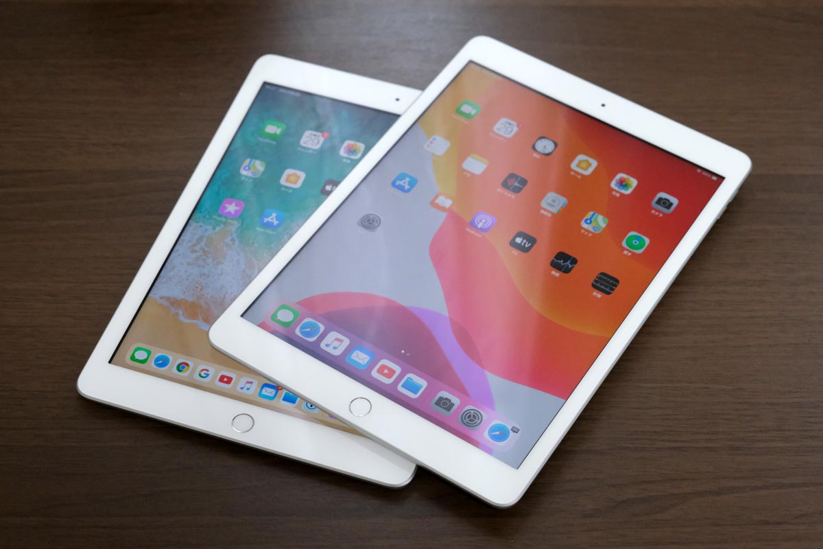 iPad(第6世代)とiPad(第7世代)の正面デザイン