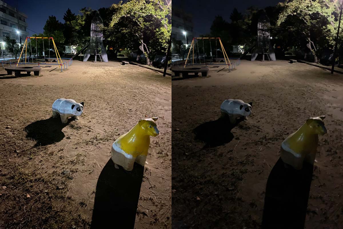 ナイトモードで夜間も明るく