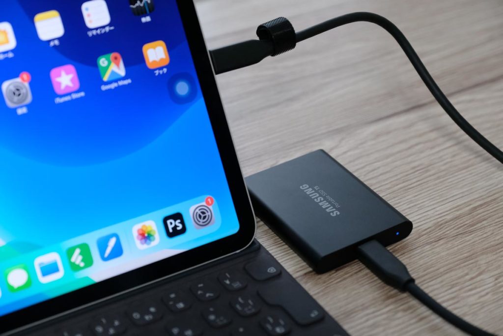 iPad ProとT5 Portable SSD