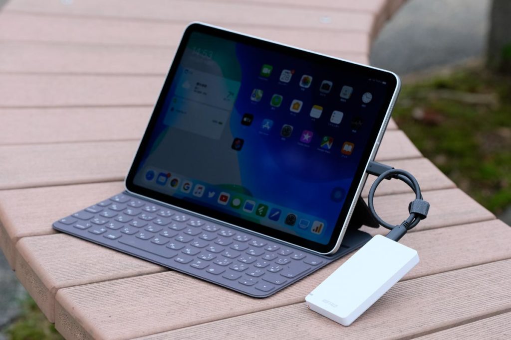 BUFFALO SSD-PGMU3とiPad Pro