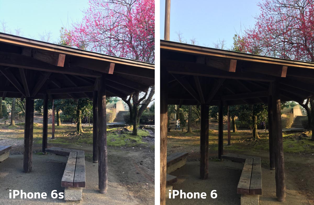 iPhone 6s・6 明暗差のある写真の比較