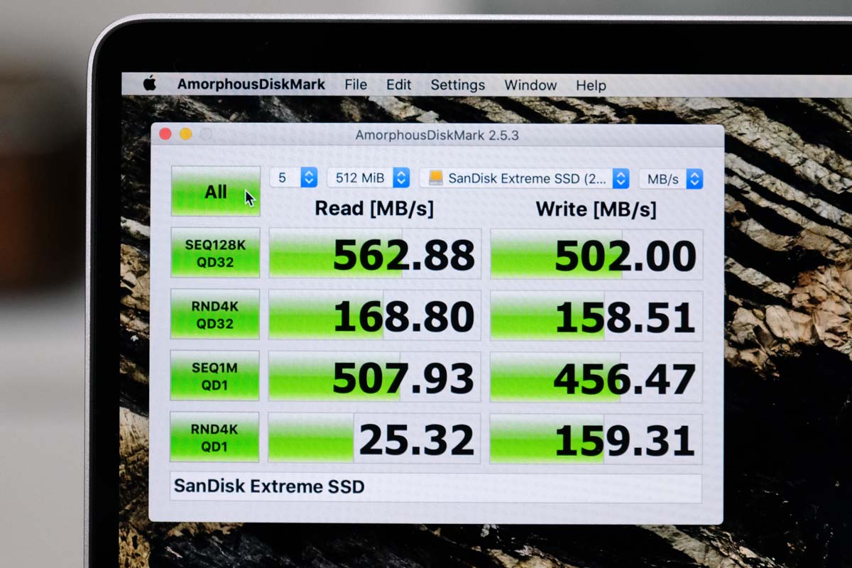 SanDisk Extreme Portable SSDの転送速度