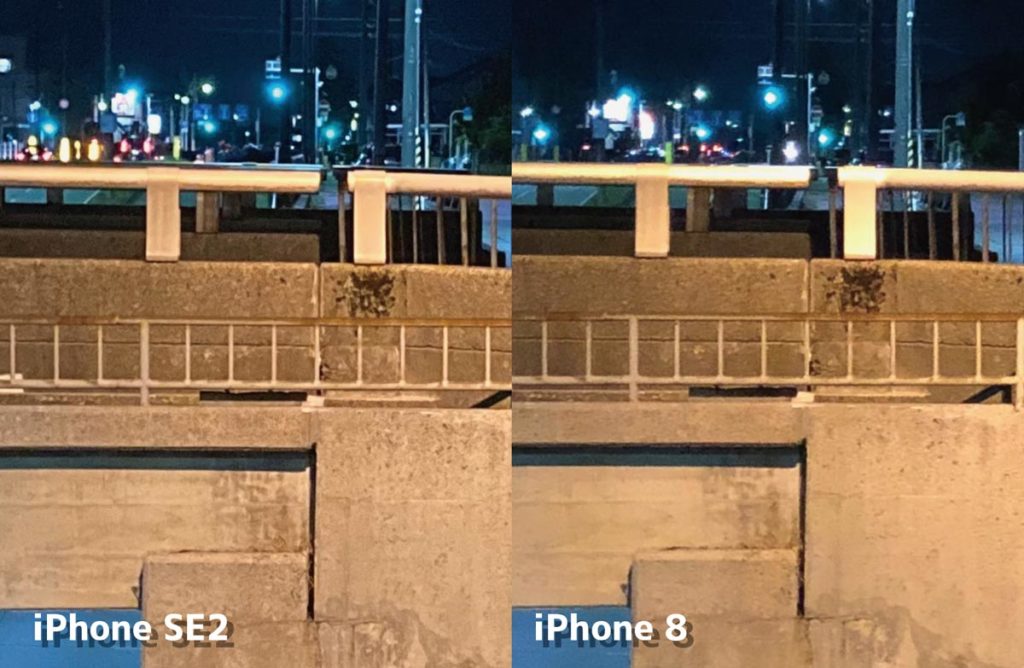 夜間撮影の画質比較