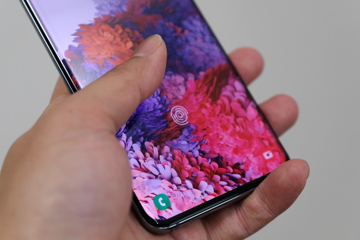 Galaxy S20 5G 画面内指紋認証