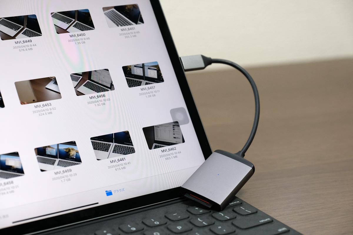 iPad Pro 12.9(第4/3世代)とSDカードリーダー