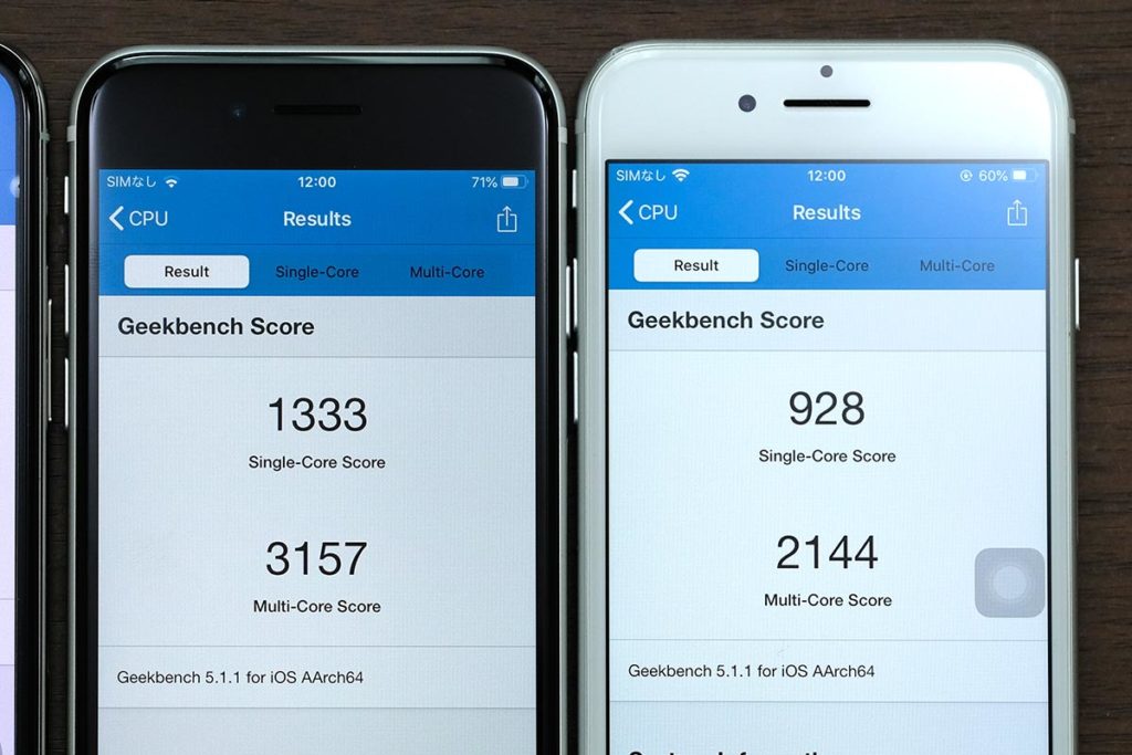 iPhone SE(第2世代)・iPhone 8 CPU性能比較