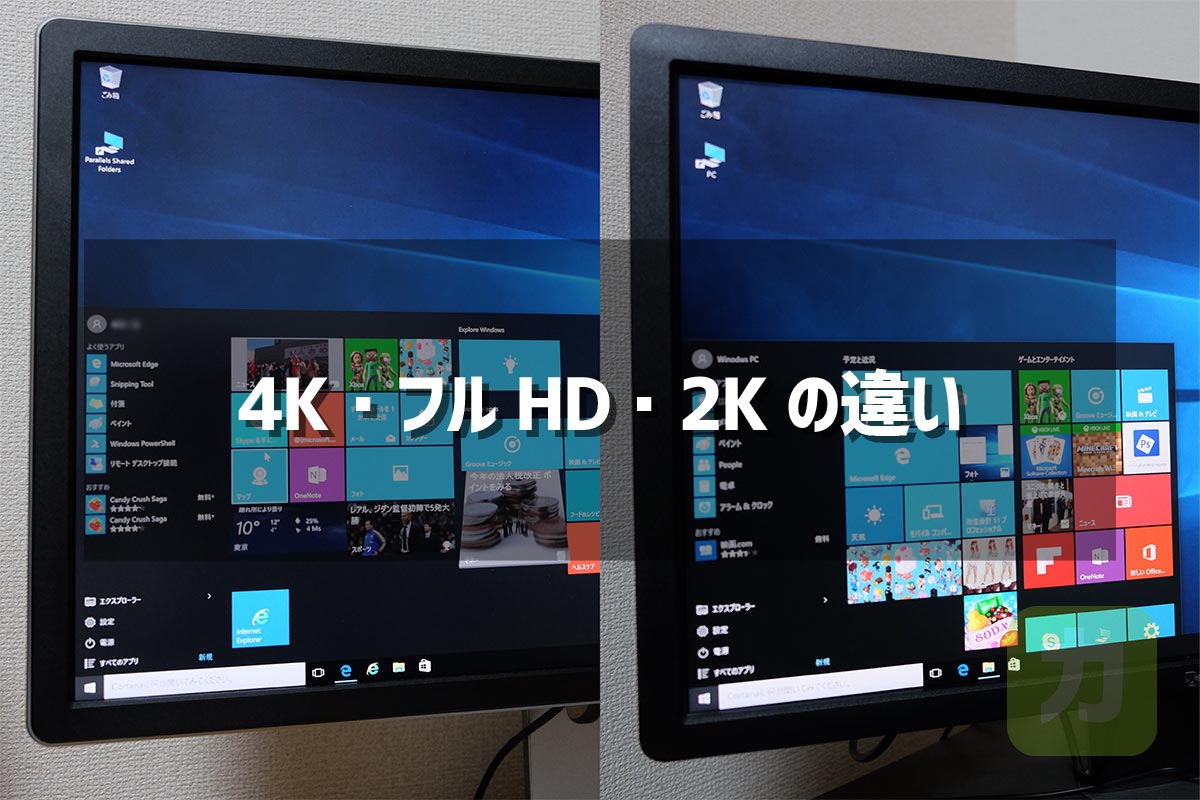4KとフルHD・2Kの違い