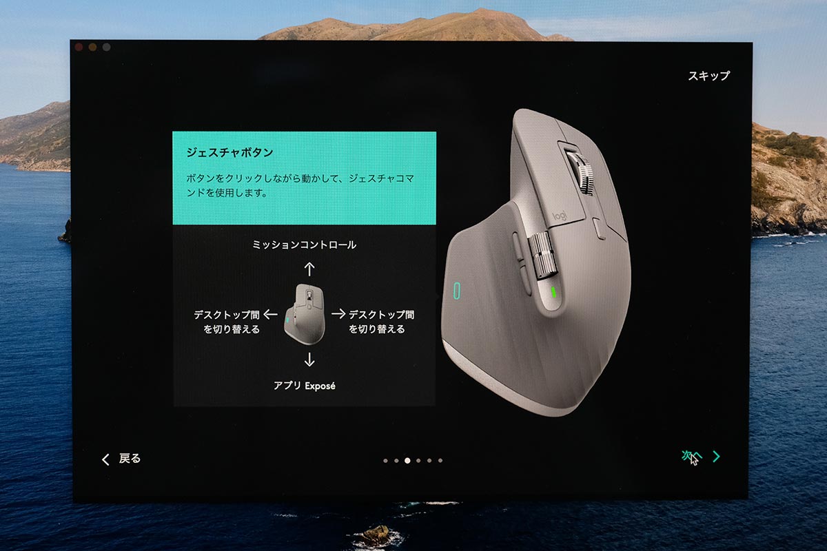 ジェスチャーボタン