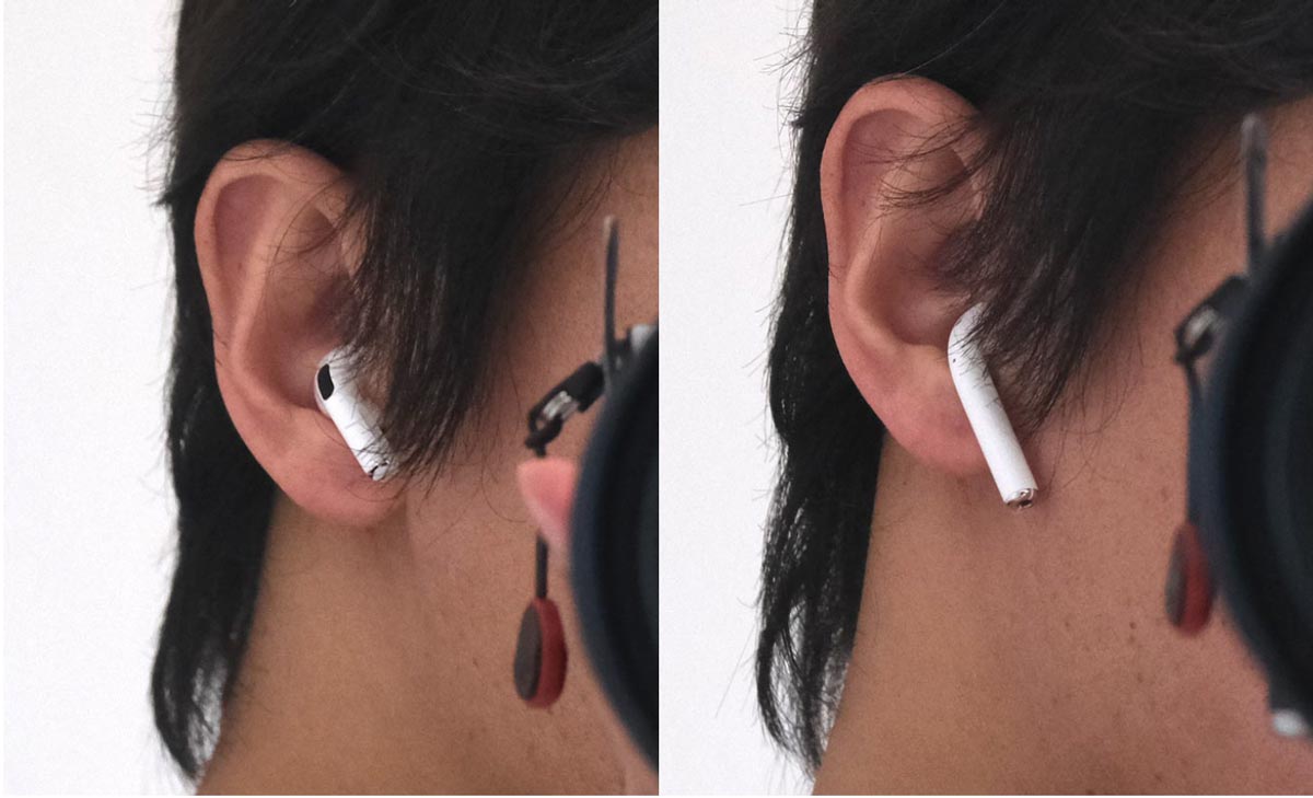 AirPods ProとAirPodsのスティックの長さを比較