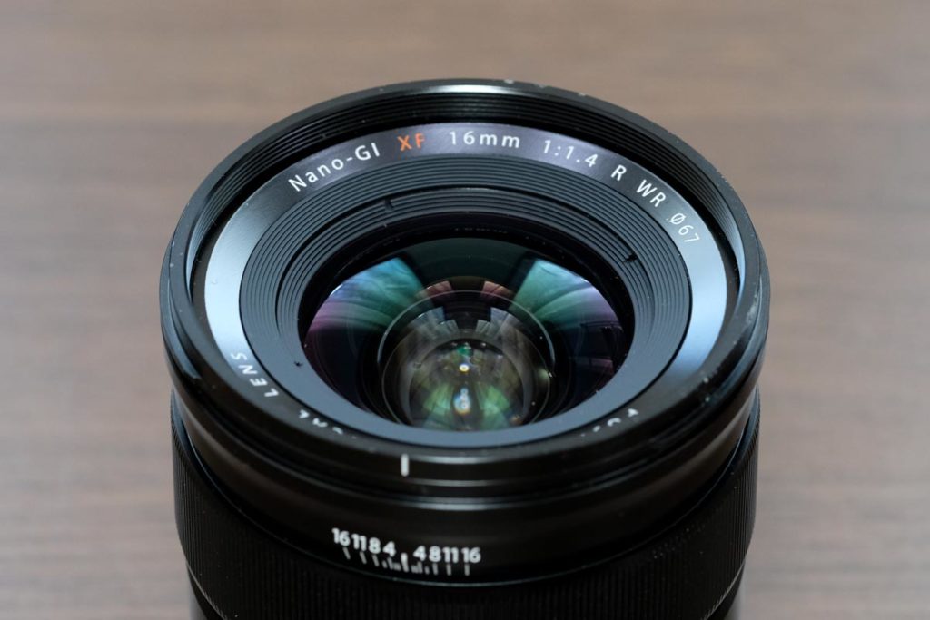 XF16mm F1.4 R WRのレンズ