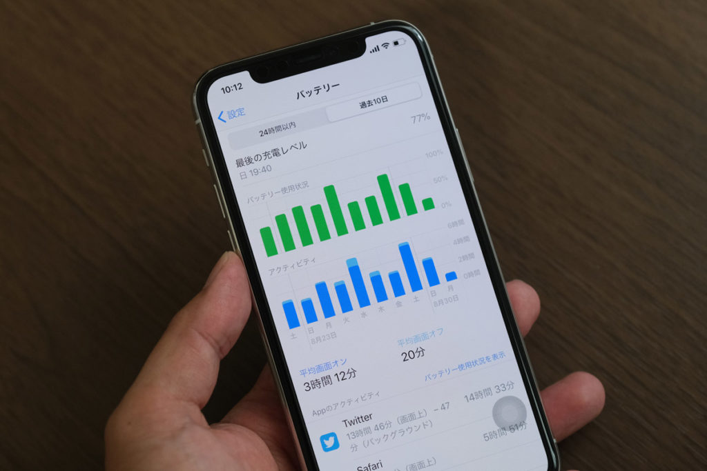 iPhone 11 Proのバッテリー状況