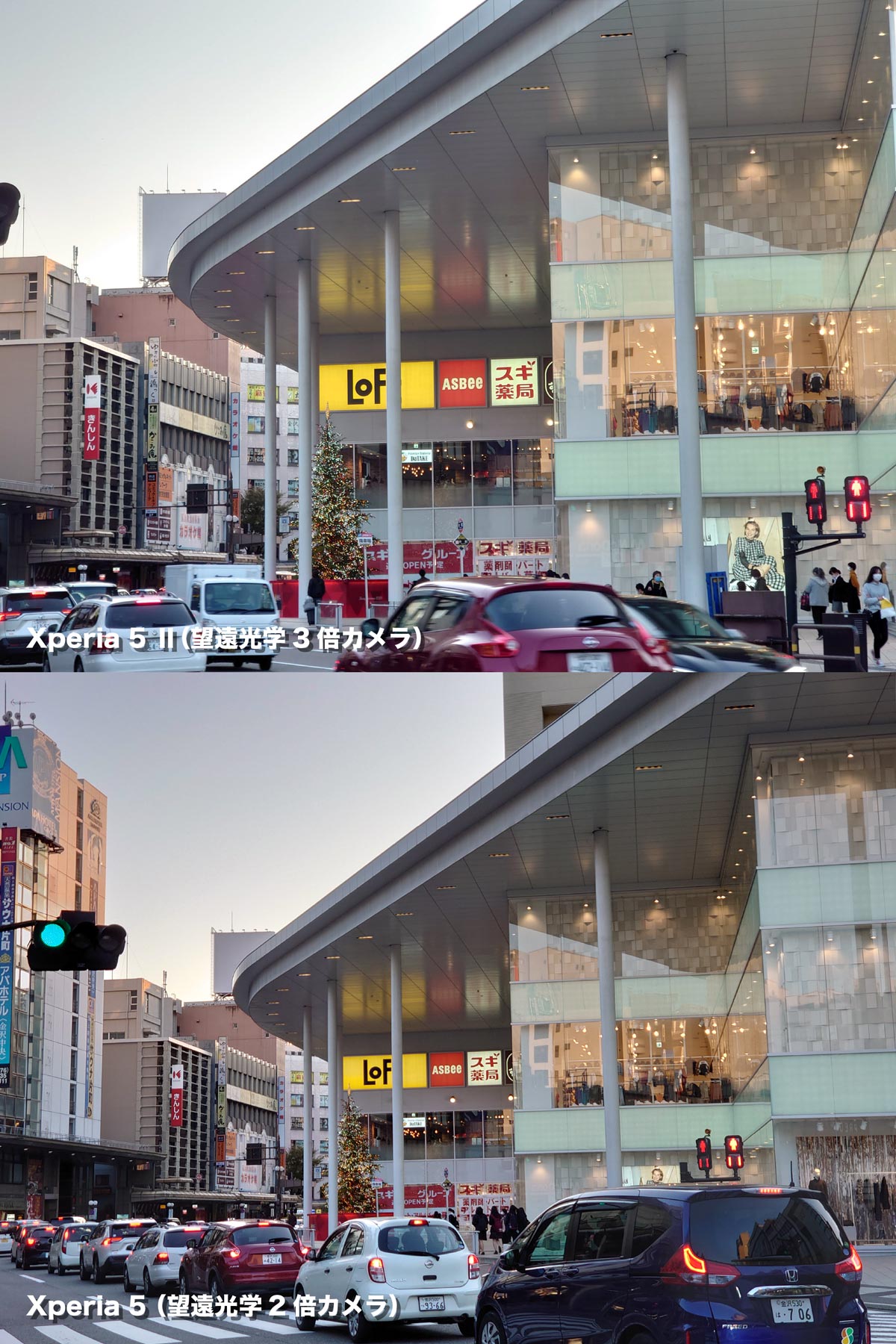 Xperia 5 Ⅱ・Xperia 5 望遠カメラ画質比較