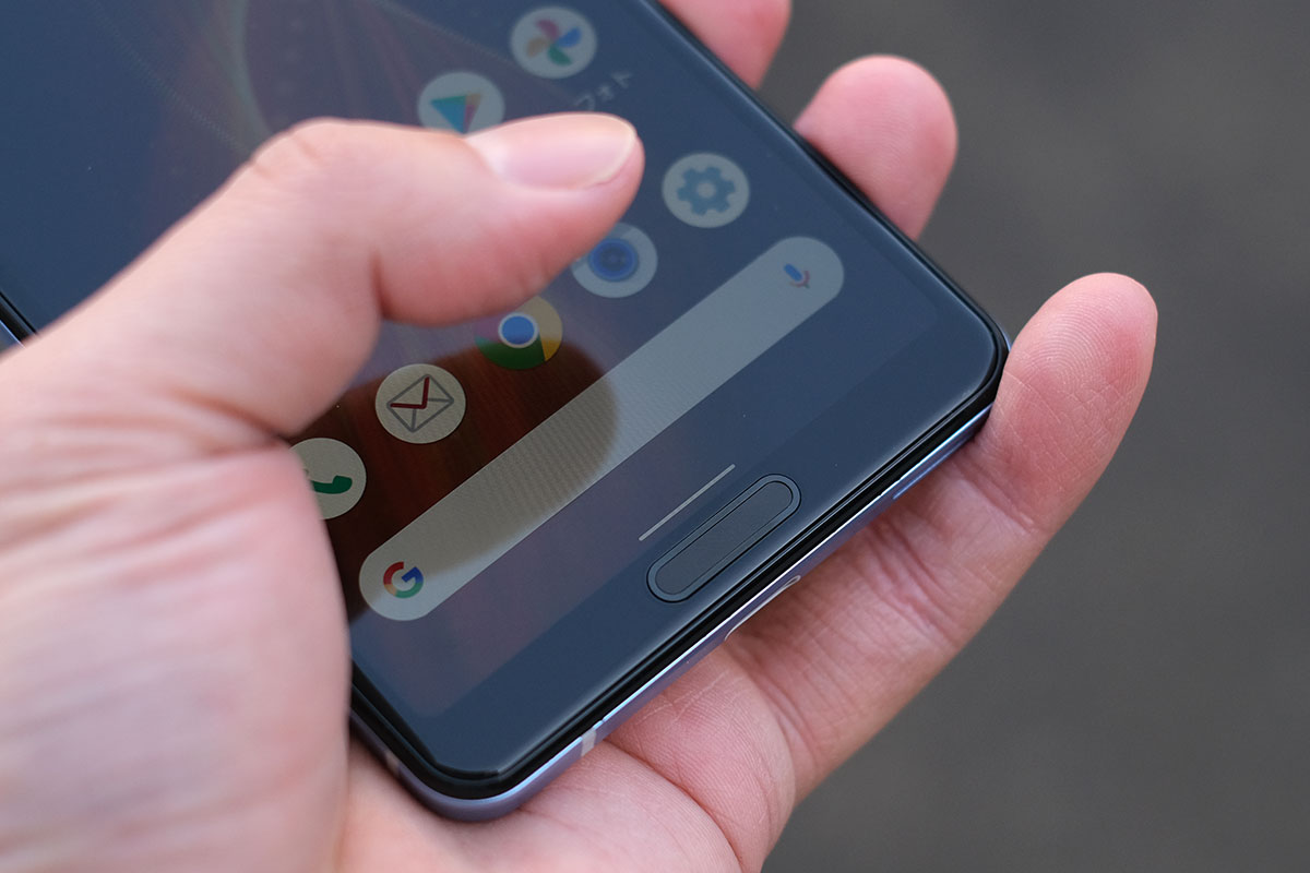 AQUOS sense5G 指紋センサー
