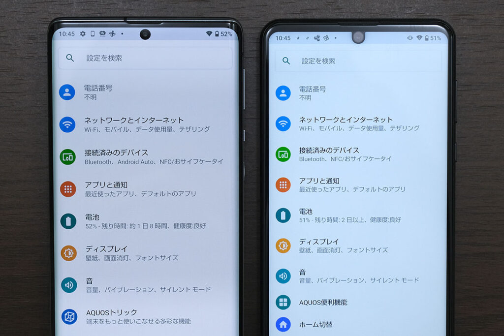 AQUOS R6とR5G 解像度