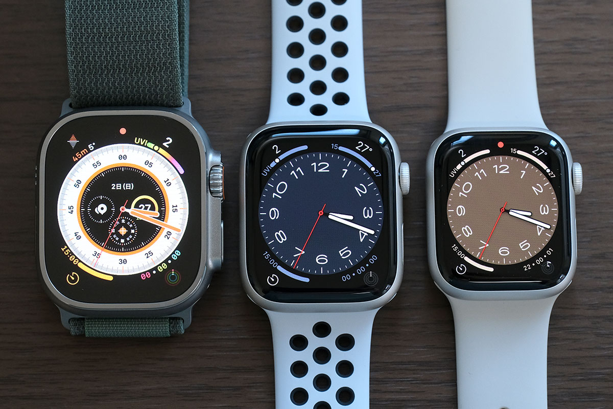 Apple Watch 49mm・41mm・40mm 画面比較