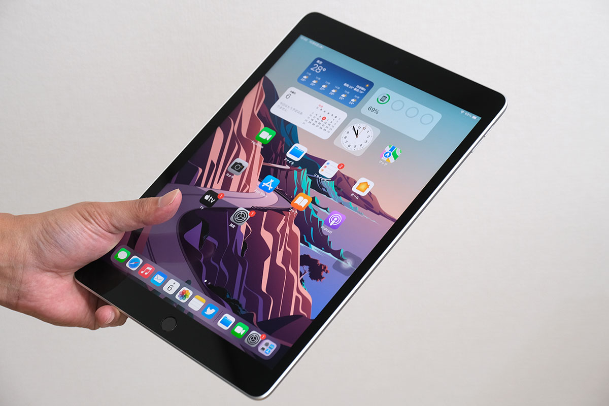 iPad(第9世代)を縦持ちしたとき