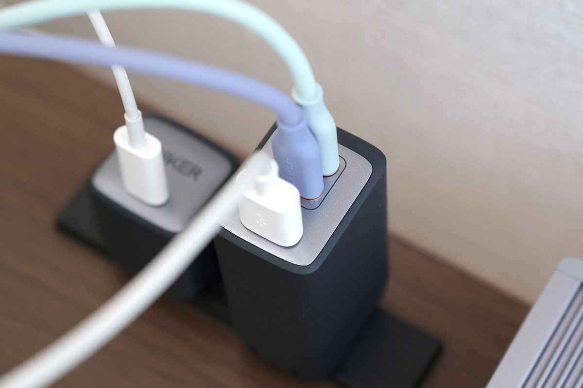 Anker PowerPort III 3-Port 65W Pod 全ポート使用時