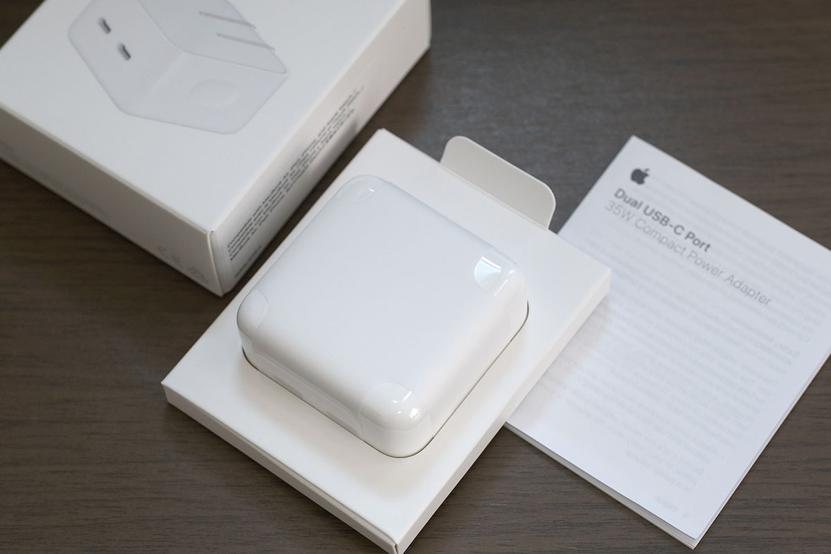 Apple 35W デュアルUSB-C コンパクト電源アダプタ 同梱物