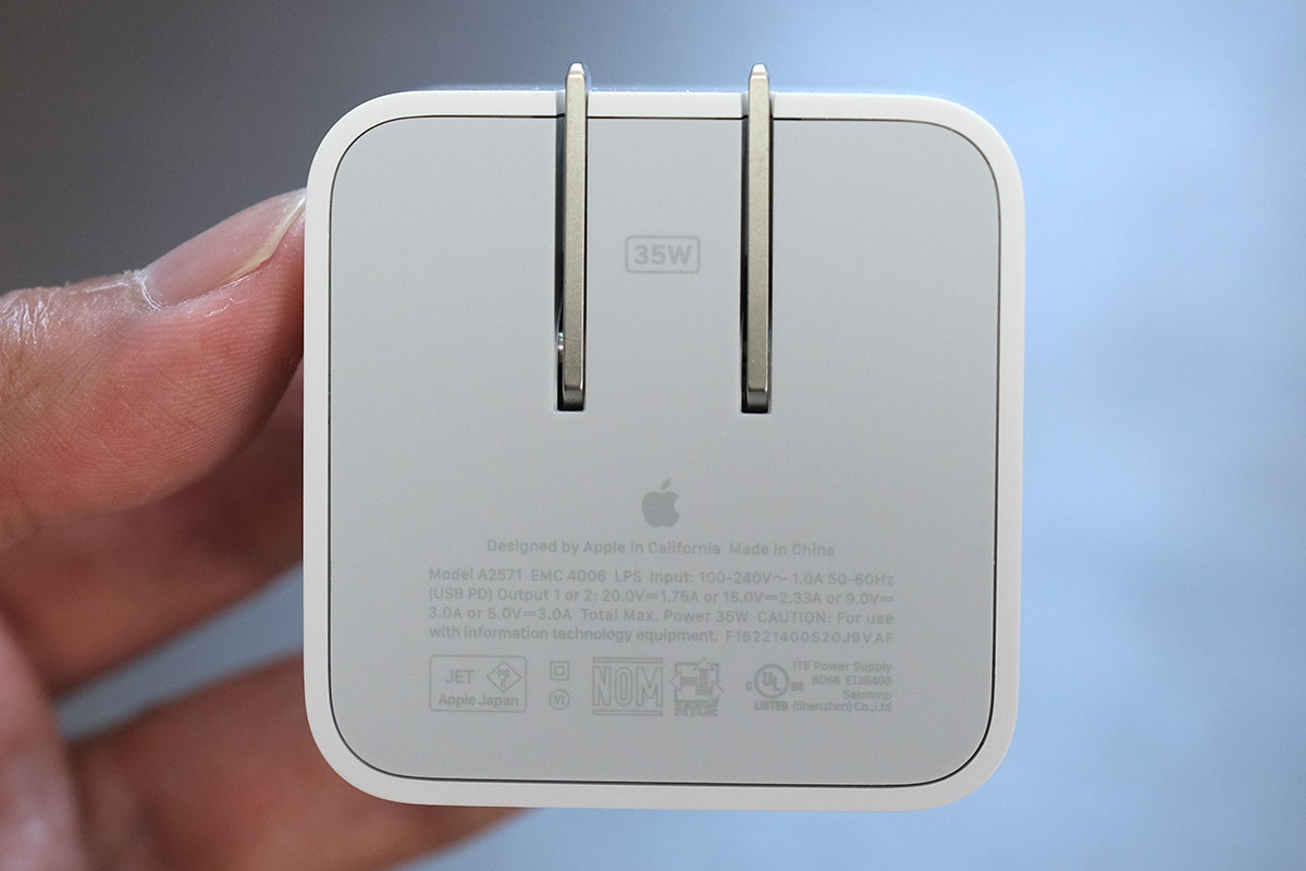 Apple 35W デュアルUSB-C コンパクト電源アダプタ 仕様