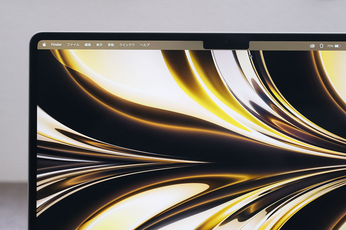 MacBook Air(M2)画面上部のノッチ
