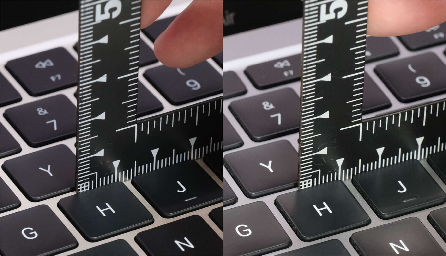MacBook Air(M2)キーの高さを比較