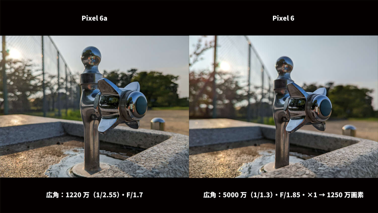 Pixel 6a・Pixel 6 広角カメラ比較:水道
