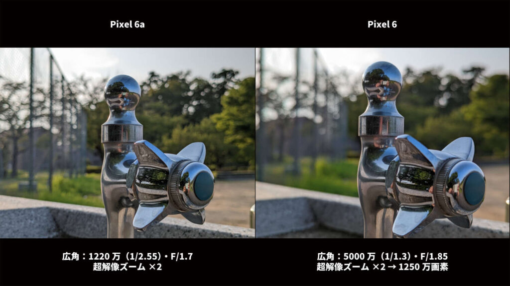 Pixel 6a・Pixel 5a(5G) 広角カメラ 超解像ズーム比較:水道