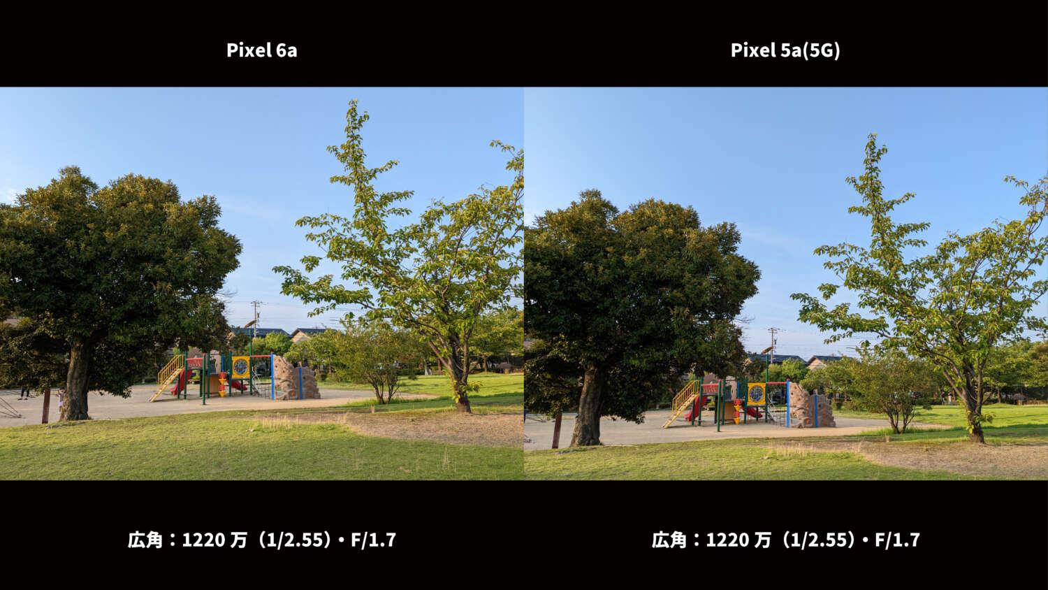 Pixel 6a・Pixel 5a(5G) 広角カメラ比較:公園