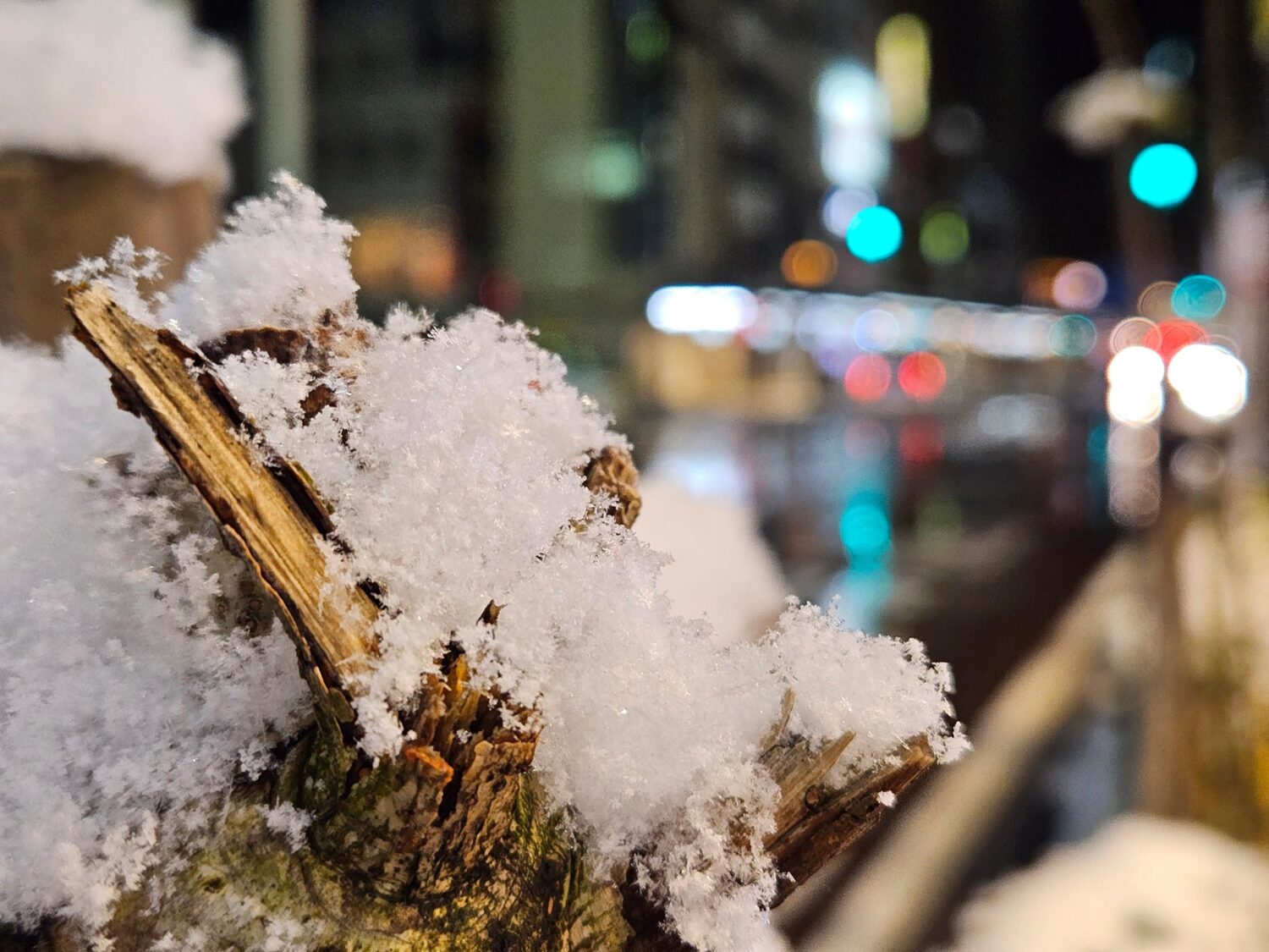 Galaxy S23 雪と玉ボケを撮影