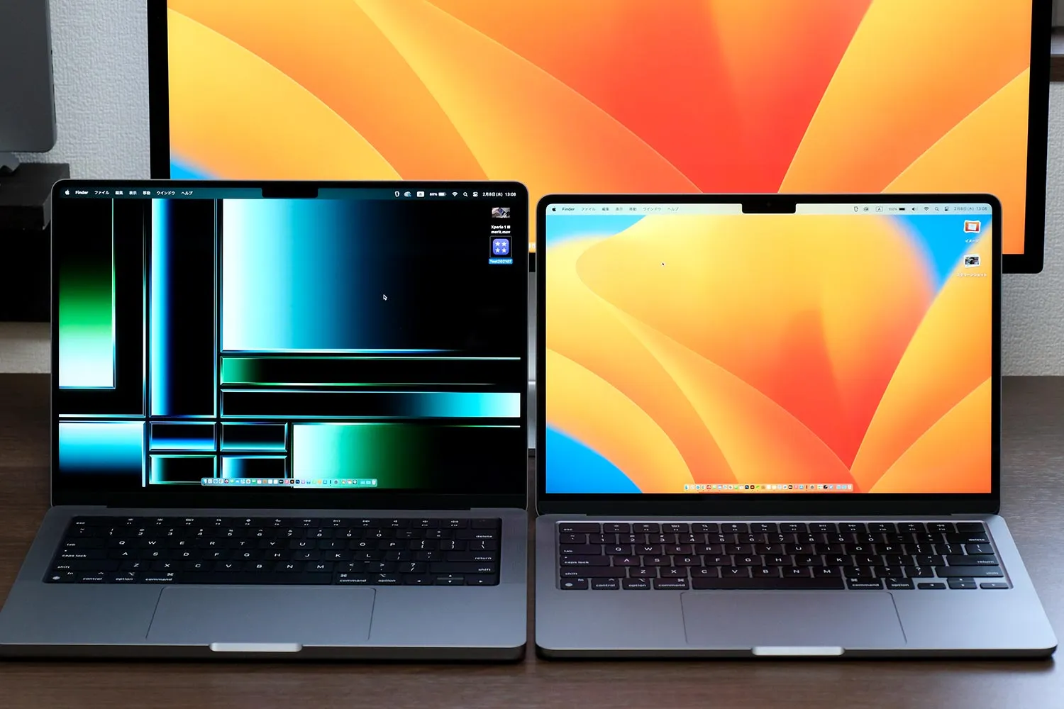 MacBook Pro 14 ⇆ Air(M2)正面デザイン