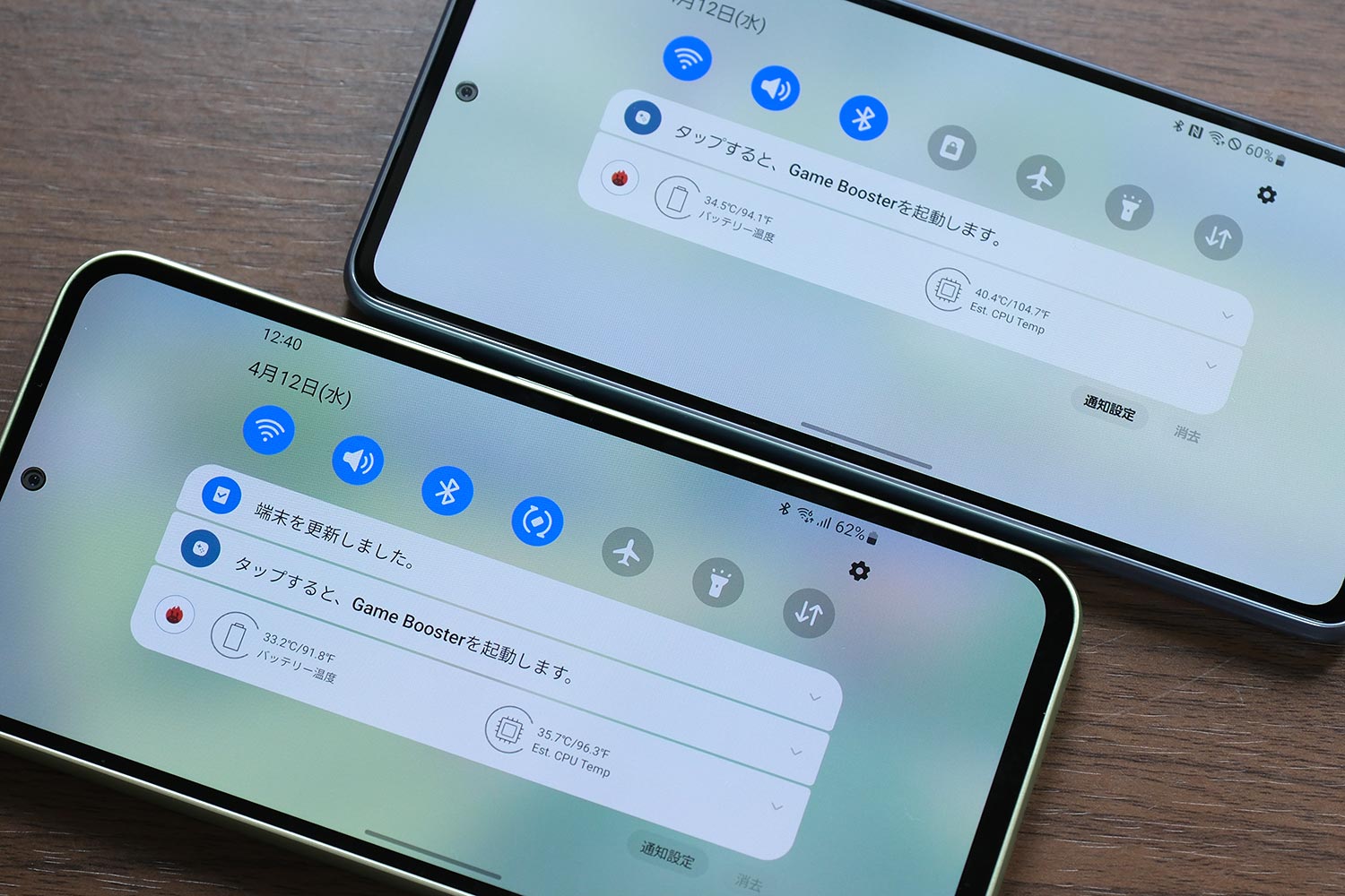 Galaxy A54 vs A53 Antutu 発熱