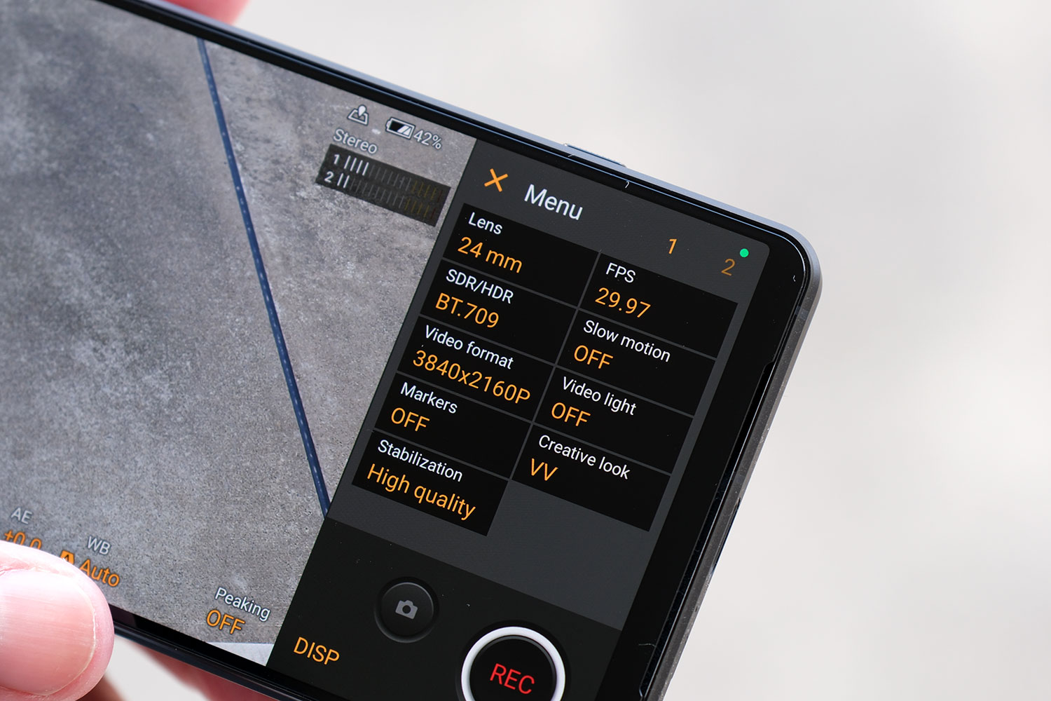 Xperia 1 V VideoPro 電子手ぶれ補正