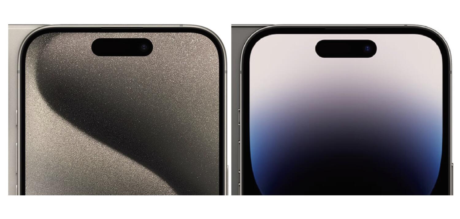 iPhone 15 Pro vs 14 Pro ディスプレイのベゼル幅