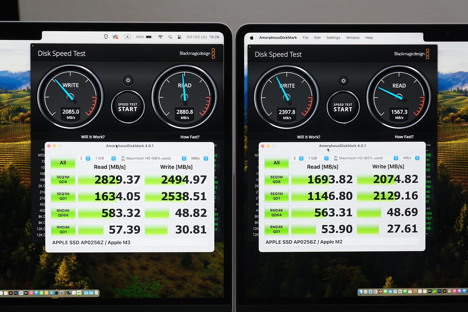 MacBook Air(M3)と(M2)のストレージ速度