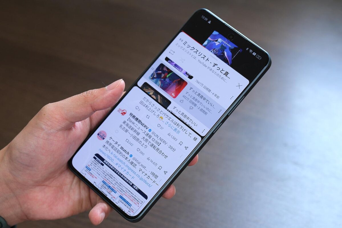 Reno11 A 縦持ち2画面表示