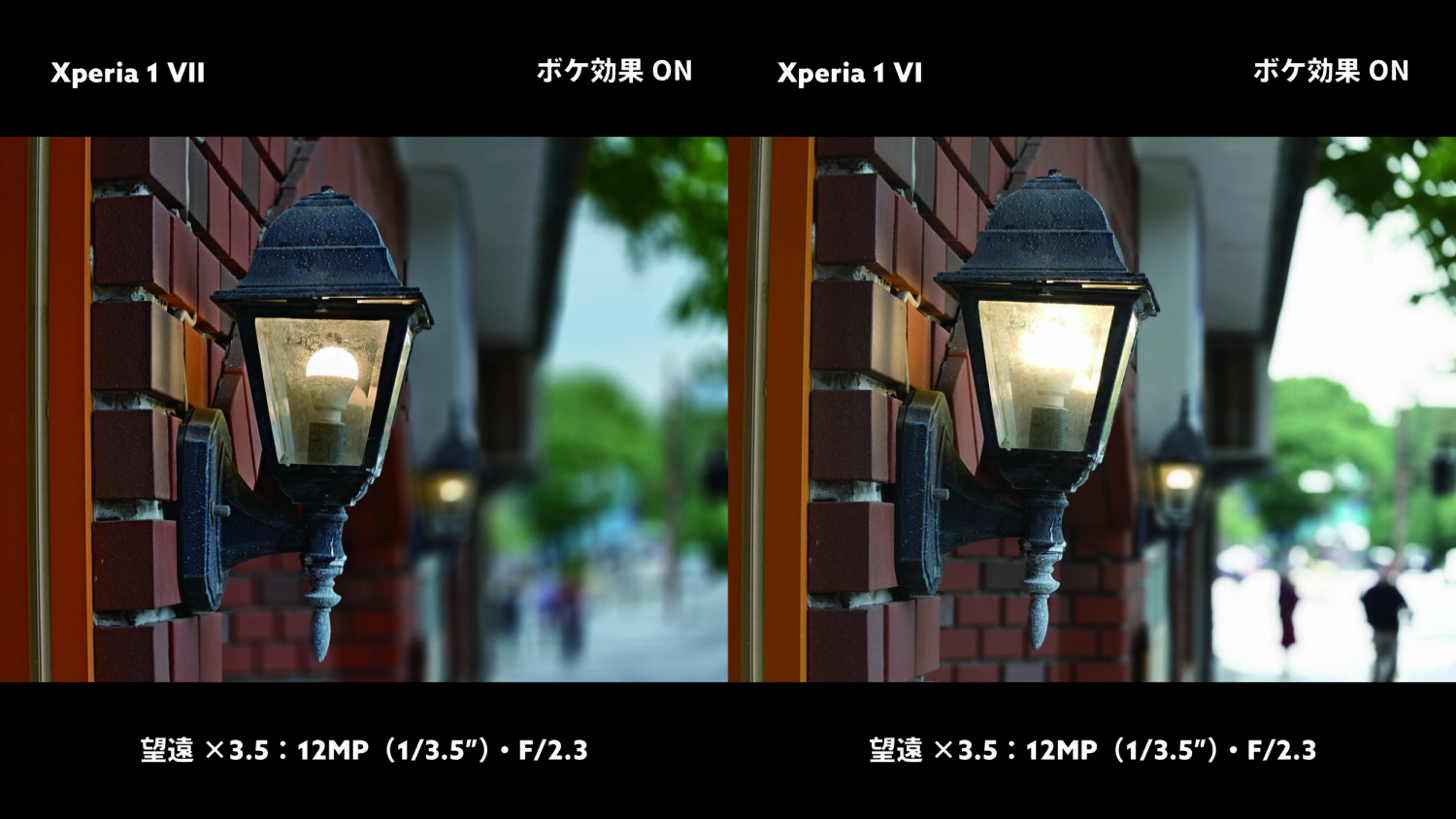 Xperia 1 VII vs 1 VI 望遠カメラ+ボケ効果:照明