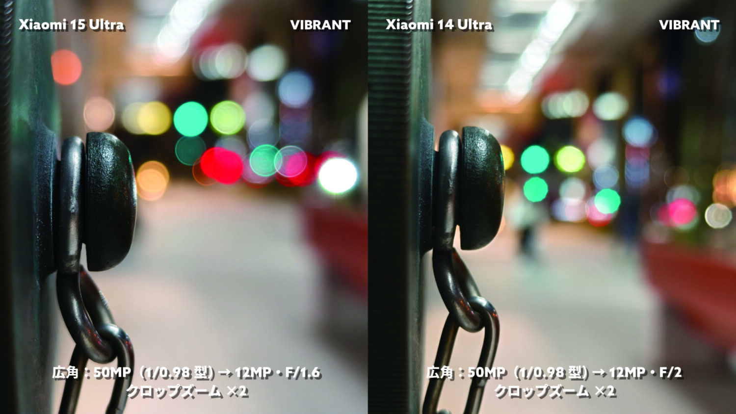 Xiaomi 15 Ultra vs 14 Ultra 広角カメラ 可変絞りの有無