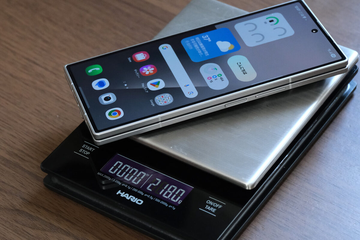 Galaxy Z Fold7 本体重量(保護フィルムあり)